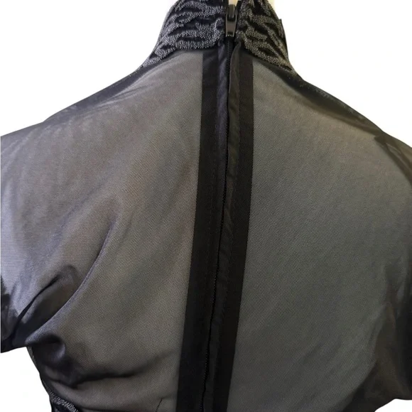 Tadashi Vintage Black Velvet Beaded Mesh Sleeve V-Neck Party Evening Top M - Picture 8 of 12